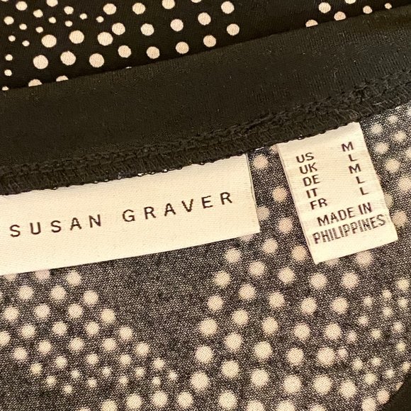 Susan Graver Tunic Style Top Asymmetrical Hem Womens Size Medium V Neckline - Picture 5 of 5